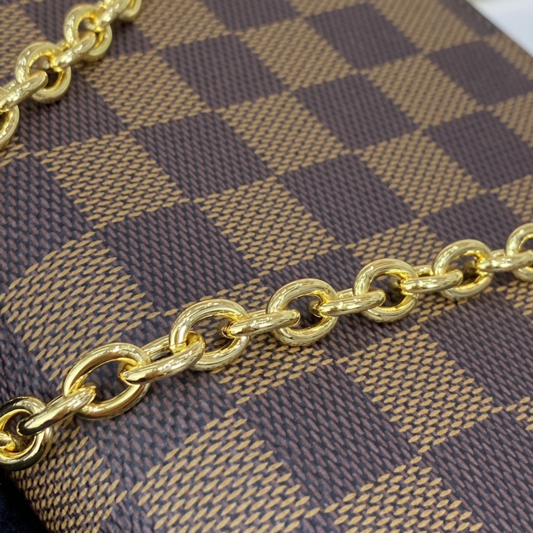 Louis Vuitton VAVIN CHAIN WALLET Handbag Damier Ebene N60222